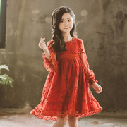 女童蕾丝连衣裙韩版童装，2023年春公主仙女裙春秋，亲子装儿童裙子女