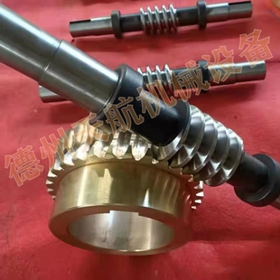 定制减速机蜗轮蜗杆配件双导程包络(程，包络)蜗轮蜗杆，1模-20模铜钢蜗杆磨齿