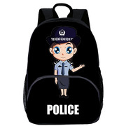 Q版可爱卡通警察小学生背包男女POLICE青儿童书包可印LOGO名字