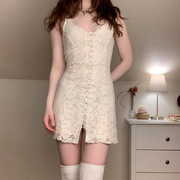 sweetlacevestdressholidayskirt蕾丝，背心裙连衣裙度假短裙