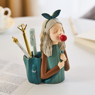 创意笔筒桌面摆件艺术办公室桌面摆设装饰品笔桶学生女生老师礼物