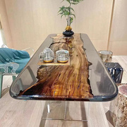 环氧树脂胶河流桌面板海洋茶，桌子海浪大板餐桌实木原木茶台茶几