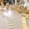 幼儿园玩具原木积木条，300片儿童搭建拼装卡，普乐木制实木松木宝宝