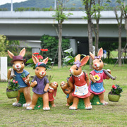 户外花园草坪兔子花盆雕塑幼儿园卡通景区庭院小区阳台装饰品摆件