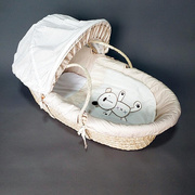新生婴儿草编睡篮出院手提提篮篮子平躺摇篮车载轻巧宝宝便携睡床