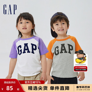 gap男女幼童夏季logo纯棉短袖t恤595276儿童装上衣