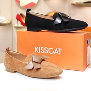 KISSCAT接吻猫乐福鞋2024春新商场低跟开运女单鞋KA54201-51