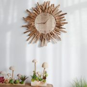 纯手工实木静音时钟挂钟客厅家用餐厅艺术钟表现代简约创意工艺品