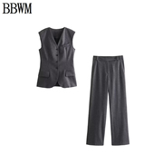 BBWM  欧美女装时尚垫肩饰西装背心长裤 05082553