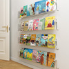 书架墙上置物架亚克力透明收纳儿童绘本门后挂壁装饰阅读展示架子
