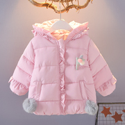 女宝宝棉袄0-1-2-3-4岁女童厚外套，婴儿加厚棉衣韩版女婴棉服冬装