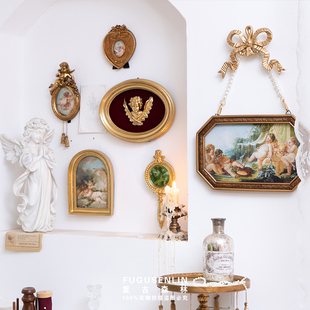 复古欧式天使浮雕树脂，相框画框家居民宿墙面装饰照片墙壁挂组合