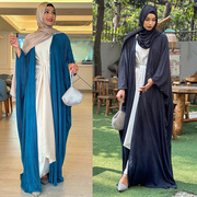中东阿拉伯褶皱雪纺裙马来罩衫土耳其迪拜长袍外披Chiffon robe