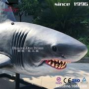 大型电动机械硅胶仿真鲨鱼深海巨鲨摆件模型仿真海洋博物馆动物