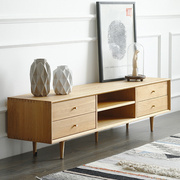 北欧纯实木电视柜现代简约小户型，客厅功能橡木，地柜黑胡桃日式家具