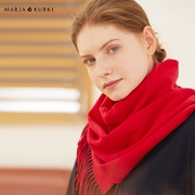 marjakurki玛丽亚古琦进口羊毛，围巾女冬季红色围巾，保暖围脖情侣款