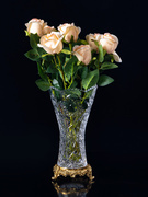 欧式餐桌水培花瓶客厅插花铜配水晶玻璃创意干花水养小花插花器