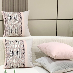 现代沙发抱枕床头靠枕靠垫天鹅绒卧室办公室客厅纯色简约含芯
