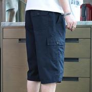 休闲短裤男士夏季七分裤，工装棉质外穿宽松中裤潮，六分7分马裤0302b
