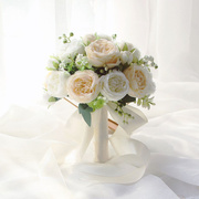 韩式领证登记手捧花新娘结婚礼装饰摄影拍照道具手工混搭玫瑰花束