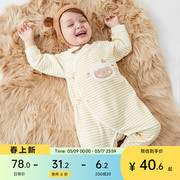 初生婴儿衣服秋冬加厚睡衣德绒保暖和尚服宝宝连体衣新生儿爬爬服