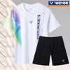 2024victor胜利羽毛球上衣男女款短袖速干大赛运动套装服定制