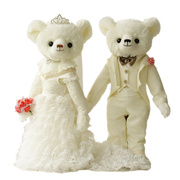 新婚礼物情侣泰迪熊结婚公仔，大号一对婚庆，压床娃娃毛绒玩具婚纱熊