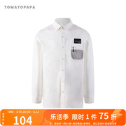 TOMATOPAPA春季衬衫24拉链口袋长袖开衫薄款外套时尚男子上衣