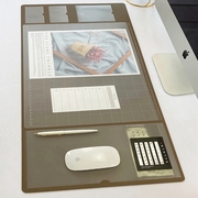 超大号备忘写字垫多功能收纳鼠标垫键盘垫带日历简约办公室书桌垫