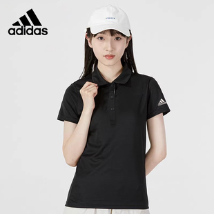 Adidas/阿迪达斯短袖女士翻领t恤夏季高尔夫运动POLO衫HR6418