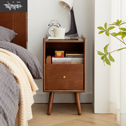实木床头柜简约现代小型床边柜北欧卧室床头置物架简易收纳小柜子