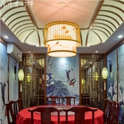 新中式竹艺茶室吊灯复古餐厅，灯具乡村客厅书房卧室东南亚名宿灯饰