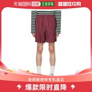 香港直邮潮奢 AMI Alexandre Mattiussi 男士独家发售酒红色短裤