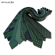 绿色领带森系复古正装男女韩版商务西服时尚职业日常穿搭表演手打