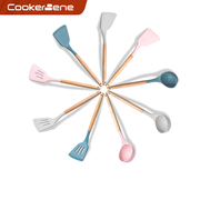 CookerBene不粘锅专用软硅胶铲家用长柄炒菜铲子耐高温汤勺厨具