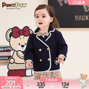 商场同款pawinpaw小熊童装冬季女宝宝小西装外套