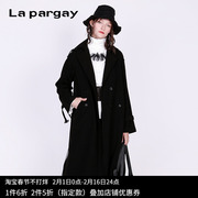 Lapargay纳帕佳2023女装外套中长款网纱拼接设计感风衣外套女