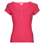 guess女装短袖小香风方领优雅气质t恤显瘦上衣紫红色夏季2024