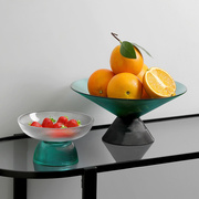 轻奢水果盘摆件创意北欧客厅茶几收纳托盘桌面软装饰品玻璃糖果盆