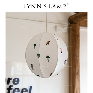 Lynn's立意 布艺刺绣儿童房吊灯书房卧室公园日式衣帽间氛围ins灯