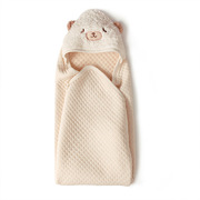 乐桃有机棉婴儿抱被睡袋，宝宝睡袋外出新生儿，抱毯包被加厚秋冬