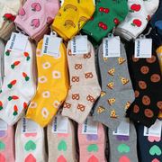 韩国袜子女士东大门进口2024早春零食印花可爱日系中筒袜