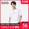 GXG男装 100%棉夏季字母印花简约款男式短袖T恤