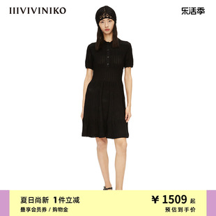 iiiviviniko“环保凉感”经典，伞型针织连衣裙女m221128606d