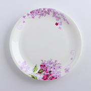 紫丁香 家用骨瓷盘子中式饭盘汤盘