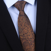 8厘米咖啡色桑蚕丝领带男士商务衬衣领带衬衫真丝领带服饰配件男