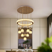 水晶灯吊灯2023年圆形现代简约客厅灯轻奢大气，饭厅餐厅灯灯具