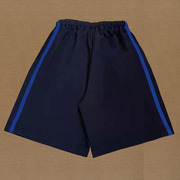 校服短裤一条宝蓝杠夏季纯棉透气中小学生宽松藏蓝黑色运动五分裤