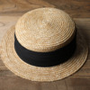 外贸夏季女士百搭遮阳显脸小麦秆草帽中檐帽平沿帽