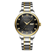 商务全自动机械防水男士手表简约时尚精钢日历钢带皮带国产腕表